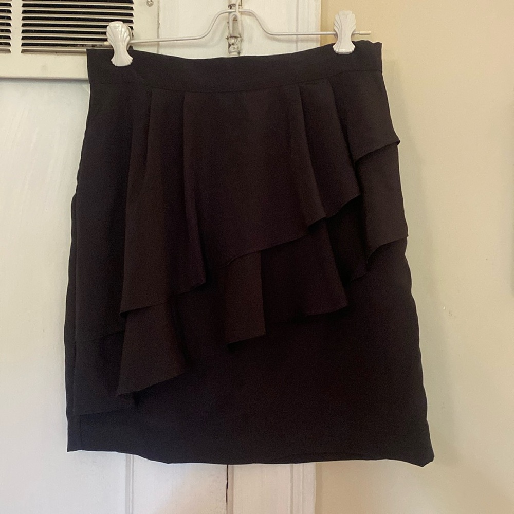 H&M Black Ruffled Mini Skirt